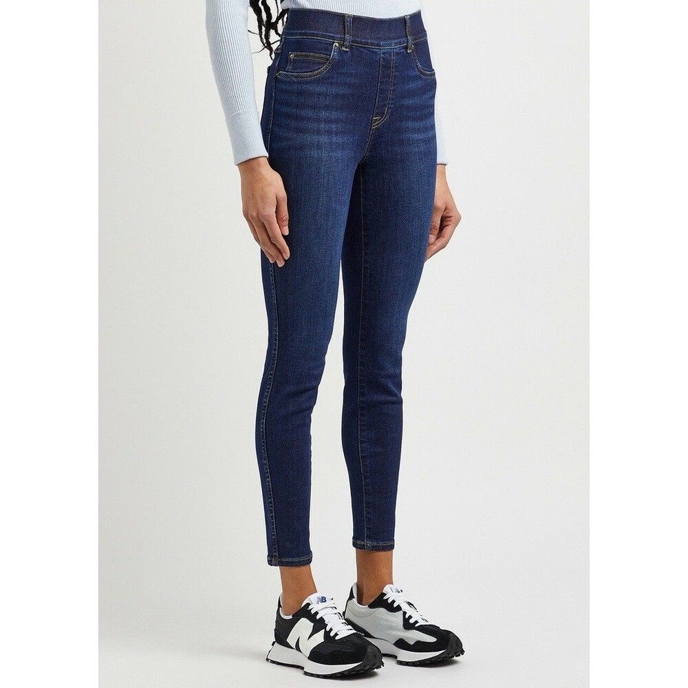 Spanx Dark Blue Stretch-Denim Jeans High-Rise Skinny Fit Size XL‎ Slimming